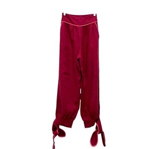 Saudade De Voce Pretty In Pink Linen Ankle Tie Pant Size Medium